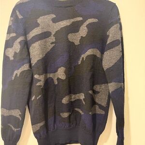 Valentino Men's Camouflage Sweater - Navy and Charcoal